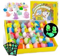 Bath Bombs for Kids with Toy Inside, 30 PCS Natrual and Organic Bubble Bath Bombs with Glow-in-The-Dark Surprise Inside, Perfect Handmade Birthday, Party, for Boys and Girls.