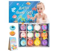 Bath Bombs Gift for Kids 3+, Splashy Rainbow Hatching Bubbly Buddies, Natural Bubble Treasure Gift Set with Mega Bubbles & Surprise Inside 12 Pcs Toys, Easter Basket Stuffer