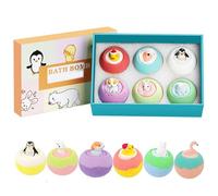 Bath Bombs Gift for Kids, with Surprise Animal Toy Inside, Bath Gift Set for Kids, Bath Balls, Fizzy Bath Bombs, Natural Bubble Treasure Gift Set (Multicolor-6pcs)