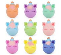 Bath Bombs Gift Set for Kids, 9 Packs Unicorn Shape Bath Bomb Set with Superise Toys Inside, Bubble Bath Toys for Kids 4-8, Christmas Birthday Gifts for Girls