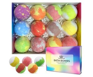 Bath Bombs Gift Set for Women - 12Pcs Bubble Bath Balls with Natural and Organic Ingredients for Kids, Home Spa Fizzes Bathbombs to Moisturize Skin for Christmas or Birthday Gift for Girls and Boys