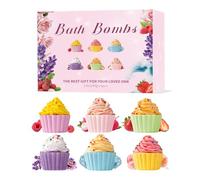 Bath Bombs Gift Set for Women, 6 PCS 6 Scents Cake Fizzy Bath Bombs, Organic Natural Handmade Bubble Baths, Vegan & Cruelty Free, Birthday Valentines Anniversary Christmas Gifts for Women, Girls, Lady