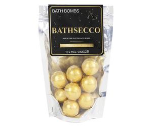Bath Bombs Gold Glitter Bathsecco Sparking Wine Scented Pack Of 10 x 15g Gift