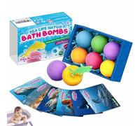 Bath Bombs - Natural Organic Ingredientss 6 Large Pieces, Oceanss Animal Bubble Fizzies Toy Exploding Salt | Multicolored Essentiall Oil Kit for Childrens Relaxation Bathtub Japanese Spa