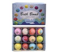 Bath Bombs Set, Twelve Pieces Skin Care Bath Accessories - Bubbly Bath Bombs for the Bath - for Mum, Dad, Husband, Children, Girlfriend, Boyfriend, Family Members, Friends, Partner
