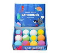 Bath Bombs Shower Gel Sea Theme Foam Shower Bath Bombs 12 Piece Set for Women Relaxation Self Care Spa Home Travel Bathroom Hotel Luxury Bath Experience Surprise Play