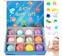 Bath Bombs with Animal Toys Inside, 12-Pack Fizzy Bath Bombs for Kids, 2 Inch Colorful Bathbombs with Surprise, Gentle & Child-Safe, Perfect for Summer Fun & Birthday Gifts (A)