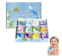 Bath Bombs with Surprise Inside,12Pack Ocean Surprise Toy Bath Bomb Set,Fizzy Egg Ocean BathGift Set,Dinosaur Bubble & Theme