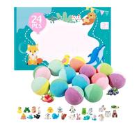 Bath Bombs with Surprise Inside - 24 Pack Sea Animal Theme Bath Balls | Natural Organic Sea Salt Bubble Baths Gift Set for Kids, Boys, Girls, Women, and Family Spa