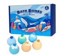 Bath Bombs with Surprise Inside, 6 Pack Bath Salt Balls Sleeve Box Baths Bombs for Kids with Glow in the Dark Ocean Gift, Easter Basket Stuffers Easter Egg Fillers Gifts for Girls Boys