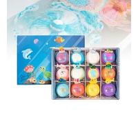 Bath Bombs with Surprise Toys Inside, 12-Pack Bath-Bombs to Moisturize Skin, Relaxing Body, Soften Skin for Daily Family Bathing(Blue)