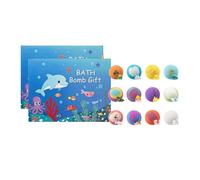 Bath Bombs with Surprise Toys Inside, 12-Pack Gift Set for Children, Natural Rainbow Bath Bombs with Ocean Theme, Mega Foaming Bubbles, Organic Essentials Shower and Relaxation Kit (2 Pcs)