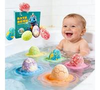 Bath Bombs with Toy Surprise Inside for Kids,2026 New 6 Pack Dinosaur Theme Bubble Fizzies, Organic Natural Bath Salt Balls, Easter Basket Stuffers Egg Fillers, Birthday Gifts for Boys Girls