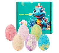Bath Bombs with Toys, 6 Pack Dinosaur Egg Shape Relax Body Cleanser, Foaming Shower Salt | Boy Girl Gift Home Travel Hotel Bath Supplies