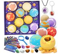 Bath Bombs with Toys, Bath Bombs with Toys Inside, 10Pcs/Set 60g Space Natural Ingredient Shower Planet Balls with Toy Hidden Inside for Boys & Girls