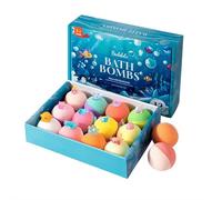 Bath Bombs with Toys Inside, 12 Pack Luxury Bath Bomb Gift Set with Surprise Toys and Essential Oils, Natural Spa Fizzies for Kids and Adults, Handmade Baths Bombs (Style A)