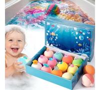 Bath Bombs with Toys Inside, 12Pack Bat-h Bombs with Surprise Spring Inside, Splas-h Surprise Bath Bomb for Ki-ds, Dinosaur Egg & Ocean Theme Bat-h Fizzies, Easter Gifts Bubble Easter Basket Stuffers