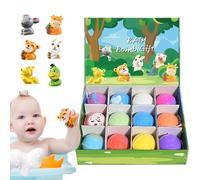 Bath Bombs with Toys Inside 12Pcs Home Spa Natrual Organic Bubble Bath Bombs with Surprised Toys Inside Relaxing Refreshing Body Soak Bathing Salt Ball for Her/Him Wife Friends Birthday Christmas