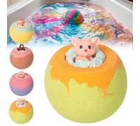 Bath Bombs with Toys Inside, Bath Bombs with Surprise Spring Inside for Ki-ds, Animal & Ocean Theme Bat-h Fizzies, Easter Gifts Bubble Easter Basket Stuffers (Orange)
