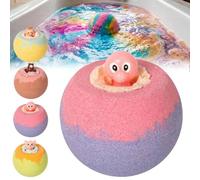 Bath Bombs with Toys Inside, Bath Bombs with Surprise Spring Inside for Ki-ds, Animal & Ocean Theme Bat-h Fizzies, Easter Gifts Bubble Easter Basket Stuffers (Grape)