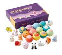 Bath Bombs with Toys Inside Kids Bath Bombs with Hidden Ocean Toys Various Scents Plant-Based Fizzing Balls for Fun Shower Time Set of 12
