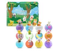 Bath Bombs with Toys Inside, Natural Bath Bombs with Land, Sea and Air Surprise, 12pcs Bombswith Mega Bubbles, Organic Colorful Bubble Bath Ball, Fun Educational Toy (B)
