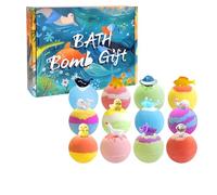 Bath Bombs with Toys Inside, Natural Bath Bombs with Land, Sea and Air Surprise, 12pcs Bombswith Mega Bubbles, Organic Colorful Bubble Bath Ball, Fun Educational Toy (A)