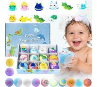Bath Bombs with Toys Inside - Ocean Toy Bath Salt Ball Sleeve Box Bath Bombs,2026 New Upgraded 12-Pack BathBomb Gift,Colorful Bubble BathBombs Collection,Easter Basket Stuffers Easter Egg Fillers