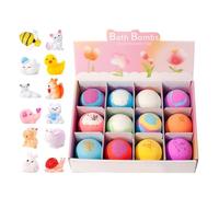 Bath Bombs with Toys - Relaxing Body Cleanser with Surprise Toys Inside, 12 Colorful Bubble Bath Fizzies Set, Gentle Skin-Friendly Formula + Fun Baths Time Experience, Vibrant Scents and Fizz Effect,