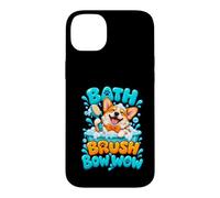 Bath Brush Bow Wow Corgi Dog Groomer Pet Salon Case for iPhone 14 Plus