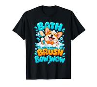 Bath Brush Bow Wow Corgi Dog Groomer Pet Salon T-Shirt