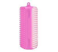 Bath Brush Dogs, Grooming Brush, 5.12x1.77x1.77 inches, Deep Cleaning Tool, Gentle Silicone Material, Small Medium Breeds Size, Roses Red Color, for Indoor Pet Care, Puppy Cat Use