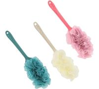 Bath Brush Long Handle Bathtub Shower Sponge Brush Body Brush Back Scrubber Loofah On A Stick Sponge Brush For Back Cleaning Hanging Soft Mesh (3 Pcs)
