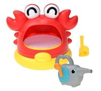 Bath Bubble Machine, Cute Cartoon Crab Bubble Machine Bath Toy with 2 Attachments, No Battery Required, Educational Gift for Kids Ages 12-18 Months &&
