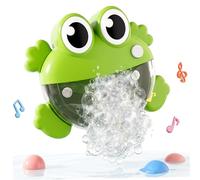 Bath Bubble Machine - One-Button Frog Bath Toy with Suction Cup, Fun Bathtub Toy for Toddlers & Kids, Green