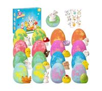 Bath Bubbles with Toys, Colorful Sensory Relaxing Fizzies, Fizzy Bath Ball, for Home Travel Vacation Apartment Bathroom Holiday Party Favors Basket Stuffers Easter Egg Fillers