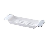 Bath Caddy Bath Rack Bath Shelf Retractable Plastic Shelf Extendable/adjustable Bridge Bathtub Tray Kitchen Bathroom Organizer Storage Accessories - Black, White, Blue, Green ( Color : White )