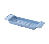Bath Caddy Bath Rack Bath Shelf Retractable Plastic Shelf Extendable/adjustable Bridge Bathtub Tray Kitchen Bathroom Organizer Storage Accessories - Black, White, Blue, Green ( Color : Blue )