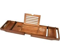 Bath Caddy Tray | Extendable Bathtub Shelf With Wine Glass, Book, & Phone Holders | Adjustable Bathroom Accessories For Relaxing Soaks