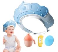 Bath Cap, Shower Hat for Hair Washing Shield with Water Temperature Gauge and Shampoo Cup - Shampoo Cap with Shampoo Brush, Makes Bathing Fun