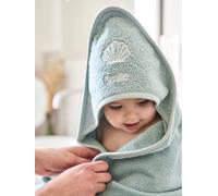 Bath Cape + Bath Mitt green medium solid