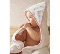 Bath Cape & Wash Mitt with Bows printed white