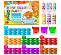 Bath Colour Tablets - 120 Count Food Grade Ingredients Kids Bath Bombs, 7 Colours Water Tablets for Kids, Create Fun Shower Colors, Childrens Bubble Bathe Bombs