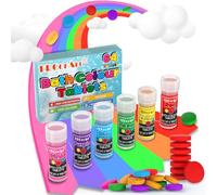 Bath Colour Tablets - 64 Count Colorful Tablets, Skin-Friendly, Non-Toxic & No Fragrance, Colour Changing Bathtub Drops, Fun Educational Bathtime Activity - 6 Bright Colours