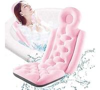 Bath Cushion for Tub - Extra-Large Full Body Bath Tub Pillow & Non-Slip Spa Bathtub Mat Mattress Pad with Super Thick Breathable 3D Mesh Layers - Great Back Support for Adults,Pink,Excellent