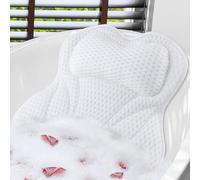 Bath Cushion, Shodiffy Bath Cushion 4D Mesh Headrest with 6 Non-Slip Suction Cups Can Support Head, Neck, Back, for Bathtub, Home Spa