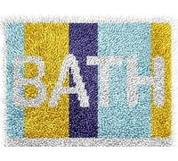 Bath DIY Latch Hook Rug Kits for Adults Tapestry Pre-Printed Patterns Carpet Needlework Crochet Yarns Latch Hooking Mat for Home Decor 52x38cm(g190)