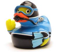 Bath Duck Diver I Squeaky Duck Diving I L: 8 cm - Includes Rubber Duck Keyring in Set I Toy for Babies and Children I Bath Toy for the Bath I Gift for Divers