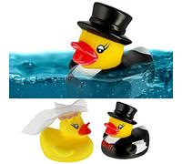 Bath Duck Wedding Couple Height 5 cm Yellow Ducks Bride Groom Bath Toy Wedding Bride and Groom Gift