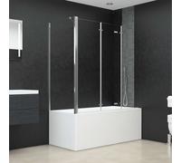 Bath Enclosure Tempered Glass Aluminium Transparent 120x69x130 cm Folding Panel